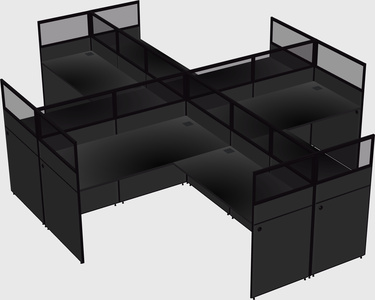 Shared l-shaped cubicles