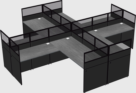 Shared l-shaped cubicles