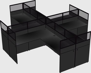 Shared l-shaped cubicles