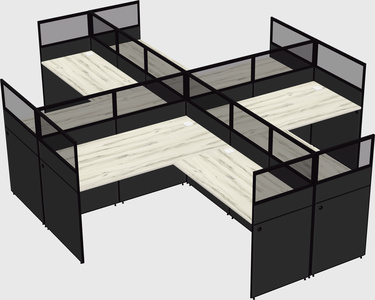 Shared l-shaped cubicles