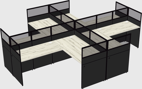 Shared l-shaped cubicles
