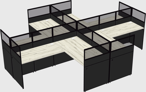 Shared l-shaped cubicles
