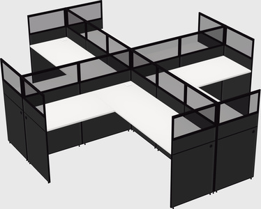 Shared l-shaped cubicles