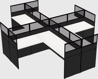 Shared l-shaped cubicles