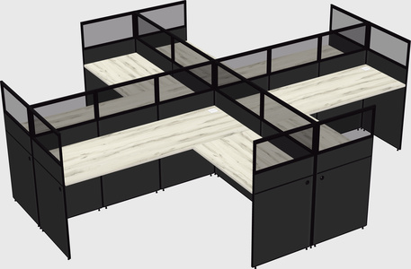Shared L-shaped Cubicles