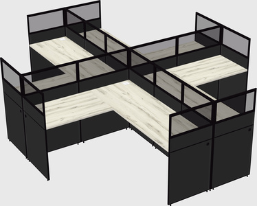Shared l-shaped cubicles