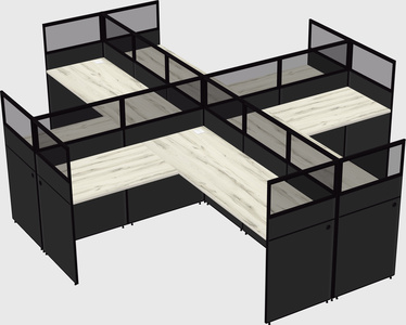 Shared l-shaped cubicles