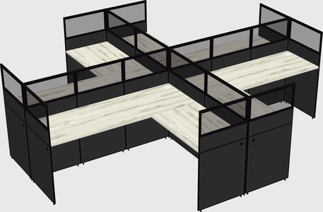 Shared l-shaped cubicles
