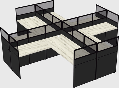 Shared l-shaped cubicles