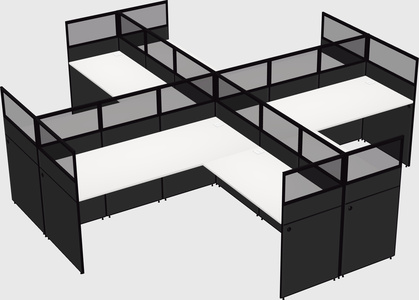 Shared l-shaped cubicles