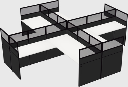 Shared l-shaped cubicles