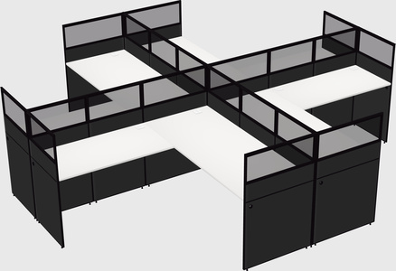 Shared l-shaped cubicles