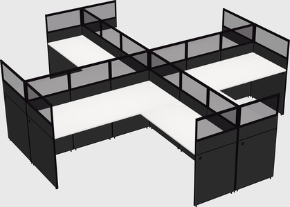 Shared l-shaped cubicles