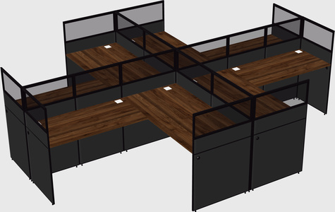 Shared l-shaped cubicles