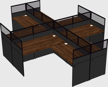 Shared l-shaped cubicles