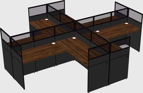 Shared l-shaped cubicles