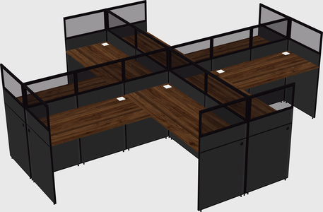 Shared l-shaped cubicles