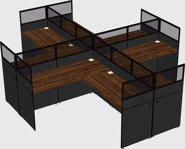 Shared l-shaped cubicles