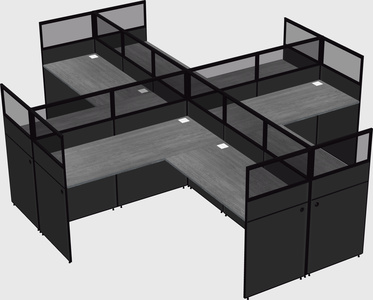 Shared l-shaped cubicles