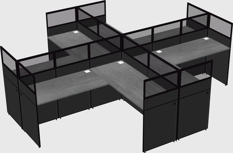 Shared l-shaped cubicles