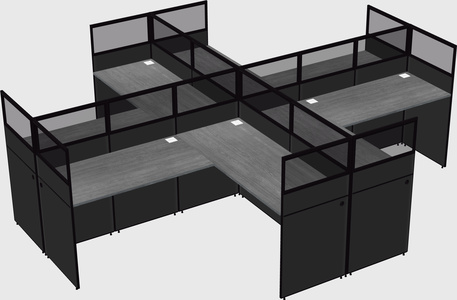 Shared l-shaped cubicles