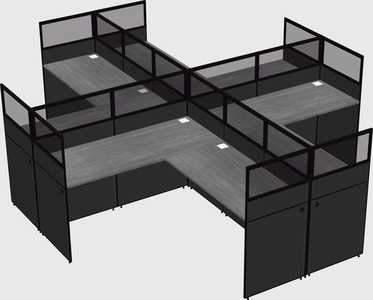 Shared l-shaped cubicles