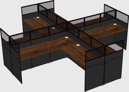 Shared l-shaped cubicles