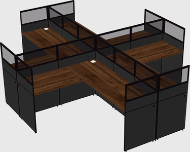 Shared l-shaped cubicles