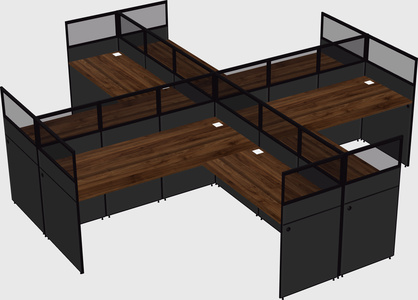 Shared l-shaped cubicles