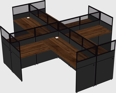 Shared l-shaped cubicles