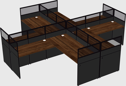Shared l-shaped cubicles