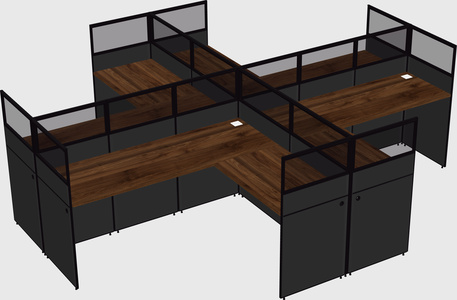 Shared l-shaped cubicles