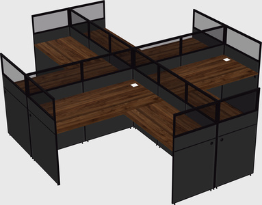Shared l-shaped cubicles