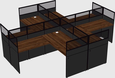 Shared l-shaped cubicles