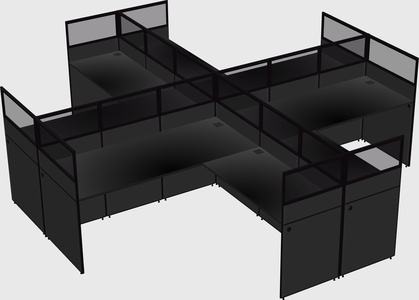 Shared l-shaped cubicles