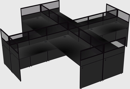 Shared l-shaped cubicles