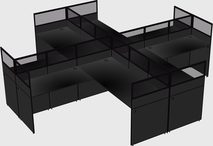 Shared l-shaped cubicles