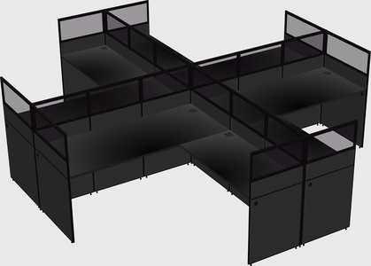 Shared l-shaped cubicles