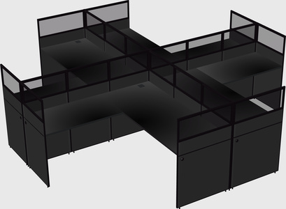 Shared l-shaped cubicles