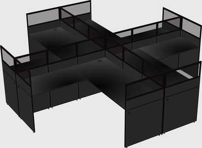 Shared l-shaped cubicles