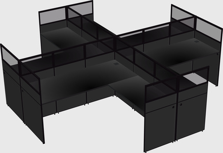 Shared l-shaped cubicles