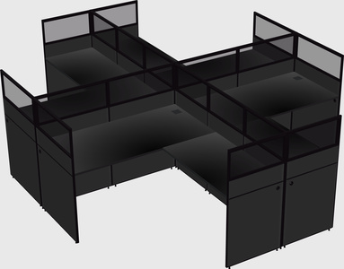 Shared l-shaped cubicles