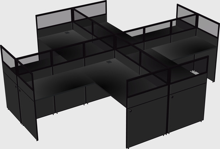 Shared l-shaped cubicles