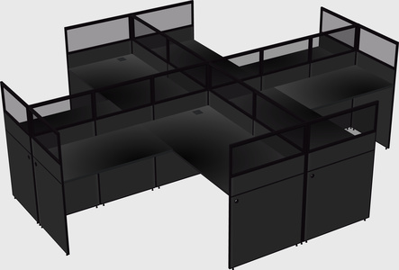 Shared l-shaped cubicles