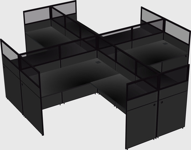 Shared l-shaped cubicles