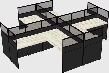 Shared l-shaped cubicles