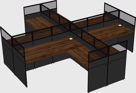 Shared l-shaped cubicles