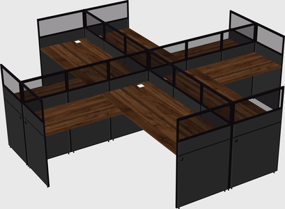 Shared l-shaped cubicles