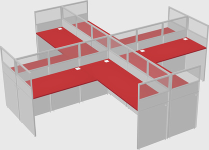 Shared l-shaped cubicles
