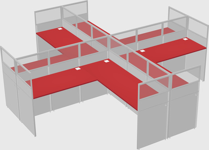 Shared l-shaped cubicles